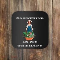 Gardening Is My Therapy Cute Gardener Plant Lover Coaster thumb 0