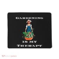 Gardening Is My Therapy Cute Gardener Plant Lover Mousepad thumb 0