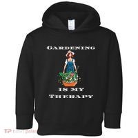 Gardening Is My Therapy Cute Gardener Plant Lover Toddler Hoodie thumb 0