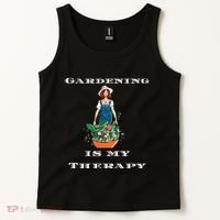 Gardening Is My Therapy Cute Gardener Plant Lover Tank Top thumb 2