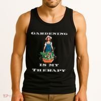 Gardening Is My Therapy Cute Gardener Plant Lover Tank Top thumb 3