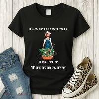 Gardening Is My Therapy Cute Gardener Plant Lover Women's T-Shirt thumb 3