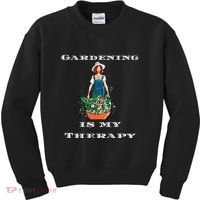 Gardening Is My Therapy Cute Gardener Plant Lover Kids Sweatshirt thumb 0