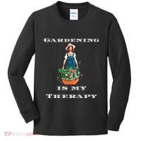 Gardening Is My Therapy Cute Gardener Plant Lover Kids Long Sleeve Shirt thumb 0