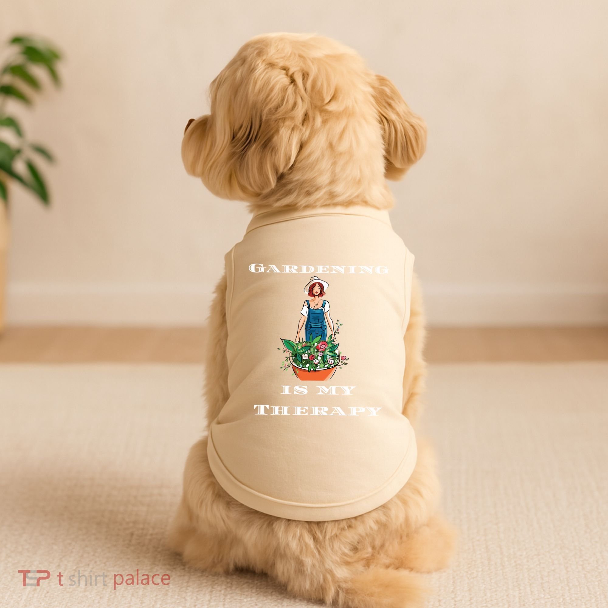 Gardening Is My Therapy Cute Gardener Plant Lover Doggie Tank