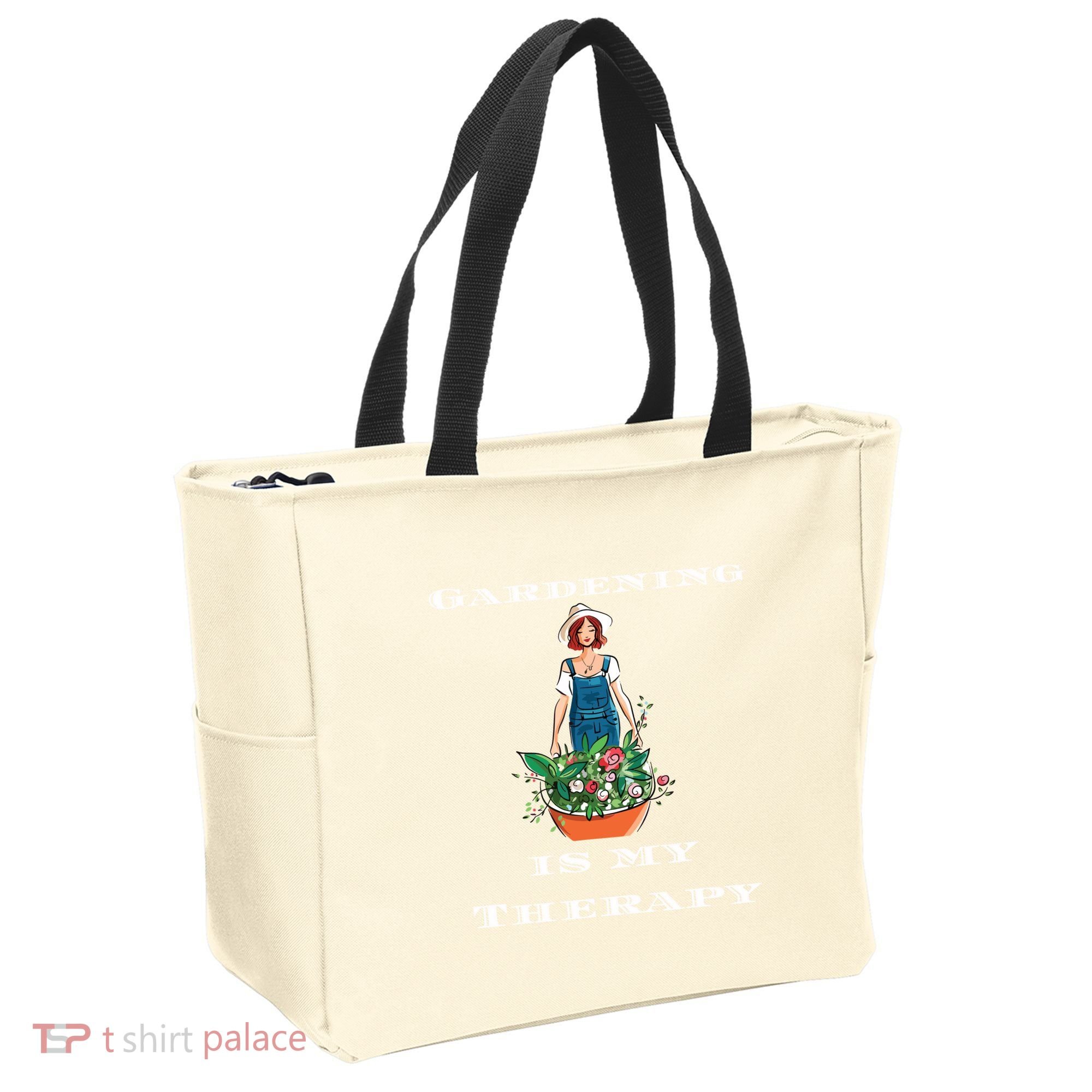Gardening Is My Therapy Cute Gardener Plant Lover Tote Bag