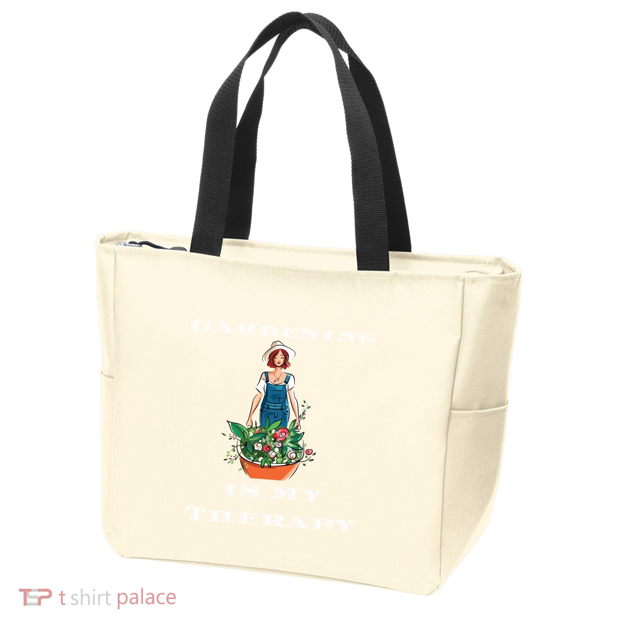 Gardening Is My Therapy Cute Gardener Plant Lover Tote Bag