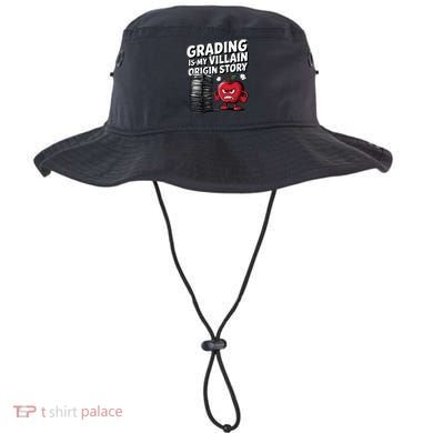 Grading Is My Villain Origin Funny Teacher Quote Bucket Hat