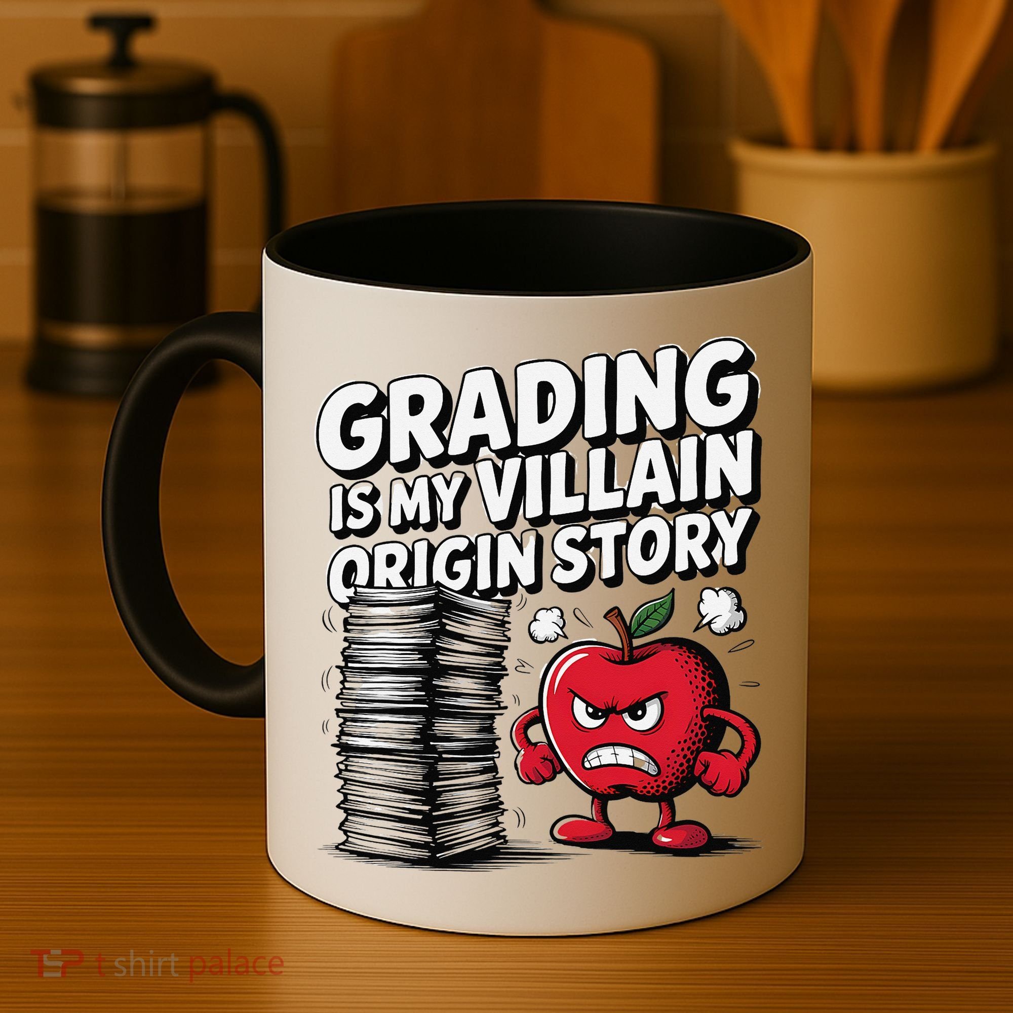 Grading Is My Villain Origin Funny Teacher Quote Coffee Mug