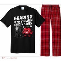 Grading Is My Villain Origin Funny Teacher Quote Pajama Set thumb 0