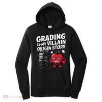 Grading Is My Villain Origin Funny Teacher Quote Women's Hoodie thumb 0