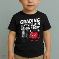 Grading Is My Villain Origin Funny Teacher Quote Toddler T-Shirt thumb 2