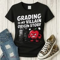 Grading Is My Villain Origin Funny Teacher Quote Women's T-Shirt thumb 3