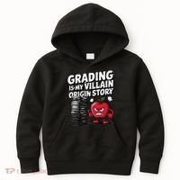 Grading Is My Villain Origin Funny Teacher Quote Kids Hoodie thumb 0