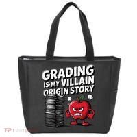 Grading Is My Villain Origin Funny Teacher Quote Tote Bag thumb 0