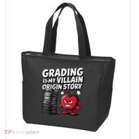 Grading Is My Villain Origin Funny Teacher Quote Tote Bag thumb 3