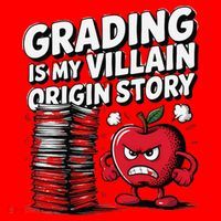 Grading Is My Villain Origin Funny Teacher Quote Santa Hat thumb 1