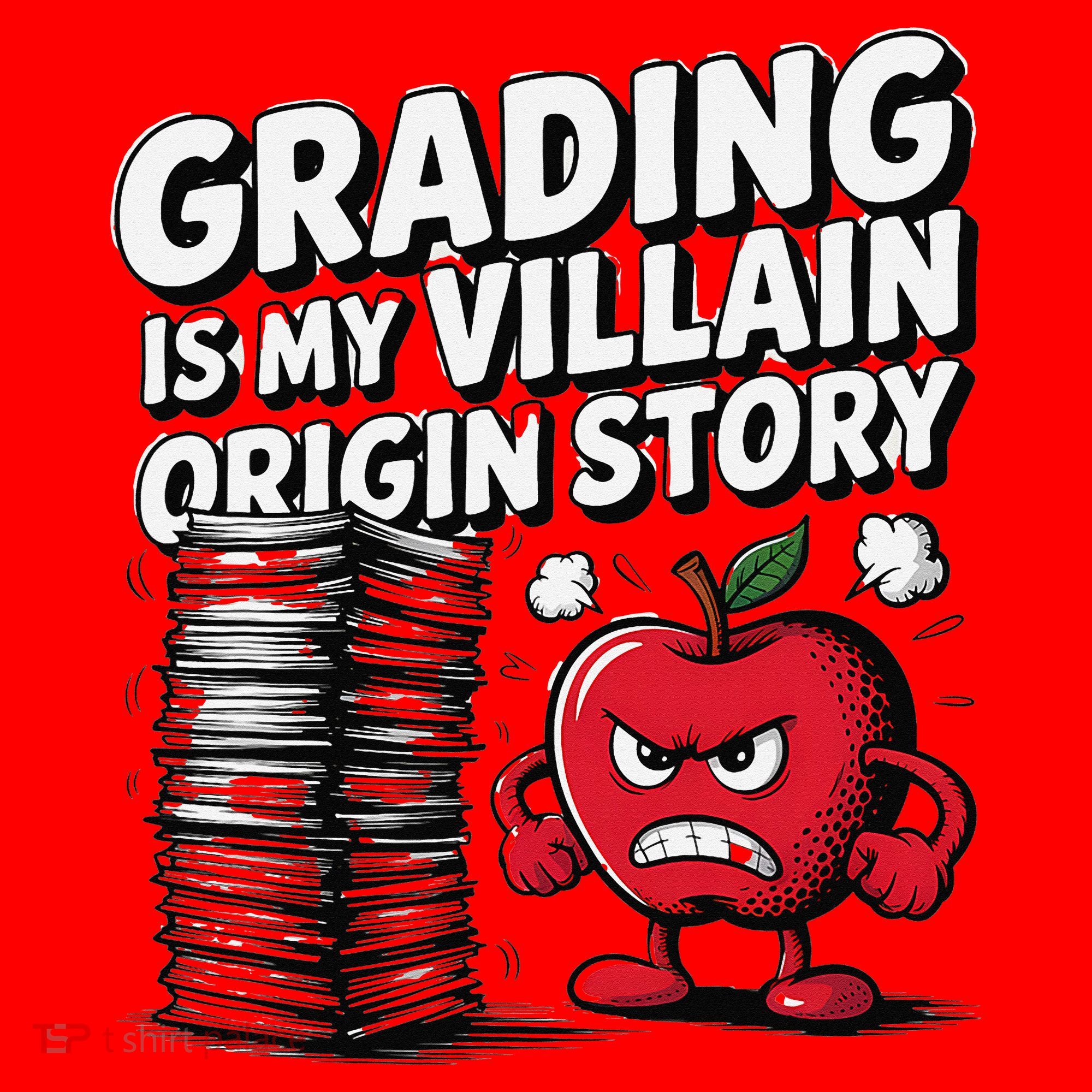 Grading Is My Villain Origin Funny Teacher Quote Santa Hat