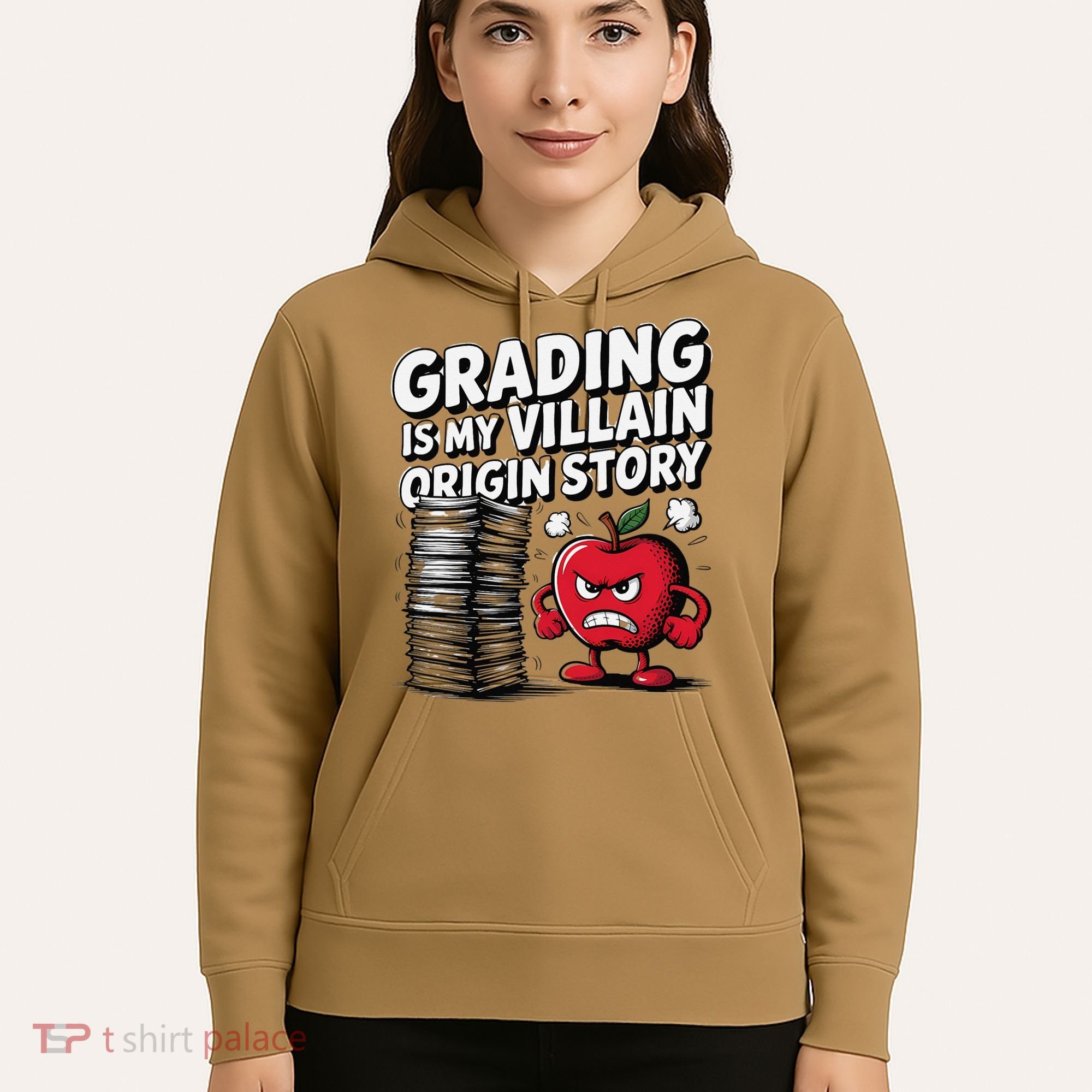 Grading Is My Villain Origin Funny Teacher Quote Hoodie