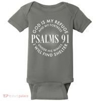 God Is My Refuge And My Fortress Psalms 91 Baby Bodysuit thumb 0