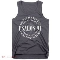God Is My Refuge And My Fortress Psalms 91 Tank Top thumb 0