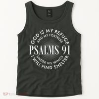 God Is My Refuge And My Fortress Psalms 91 Tank Top thumb 2