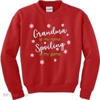 Grandma Is My Name Spoiling Is My Game Kids Sweatshirt thumb 0