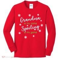 Grandma Is My Name Spoiling Is My Game Kids Long Sleeve Shirt thumb 0
