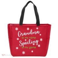 Grandma Is My Name Spoiling Is My Game Tote Bag thumb 0
