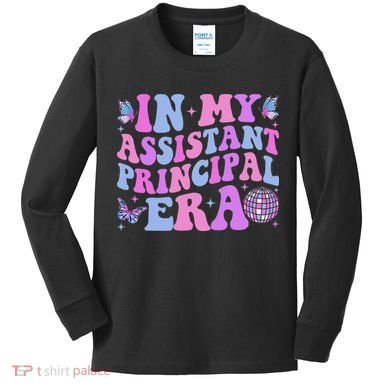 Groovy In My Assistant Principal Era School Worker Kids Long Sleeve Shirt