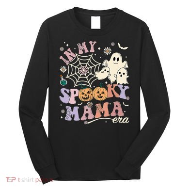 Groovy In My Spooky Mama Era Ghost Pumpkin Halloween Wo Long Sleeve Shirt