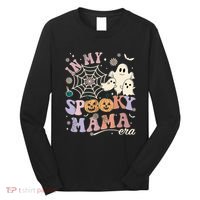 Groovy In My Spooky Mama Era Ghost Pumpkin Halloween Wo Long Sleeve Shirt thumb 0