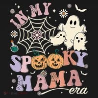 Groovy In My Spooky Mama Era Ghost Pumpkin Halloween Wo Long Sleeve Shirt thumb 2