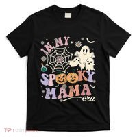 Groovy In My Spooky Mama Era Ghost Pumpkin Halloween Wo T-Shirt thumb 0