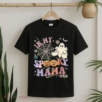 Groovy In My Spooky Mama Era Ghost Pumpkin Halloween Wo T-Shirt thumb 2
