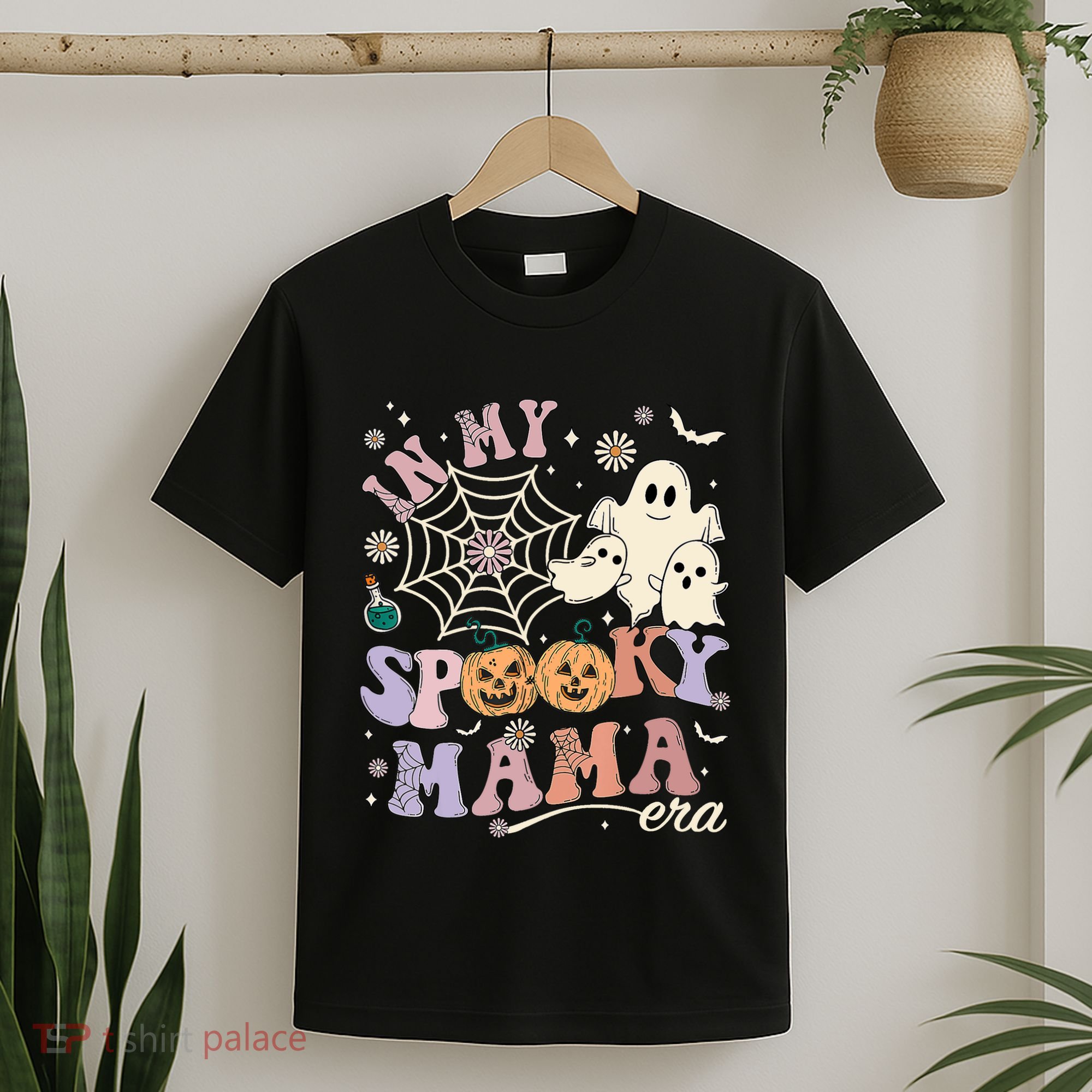 Groovy In My Spooky Mama Era Ghost Pumpkin Halloween Wo T-Shirt