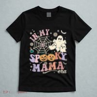 Groovy In My Spooky Mama Era Ghost Pumpkin Halloween Wo T-Shirt thumb 5