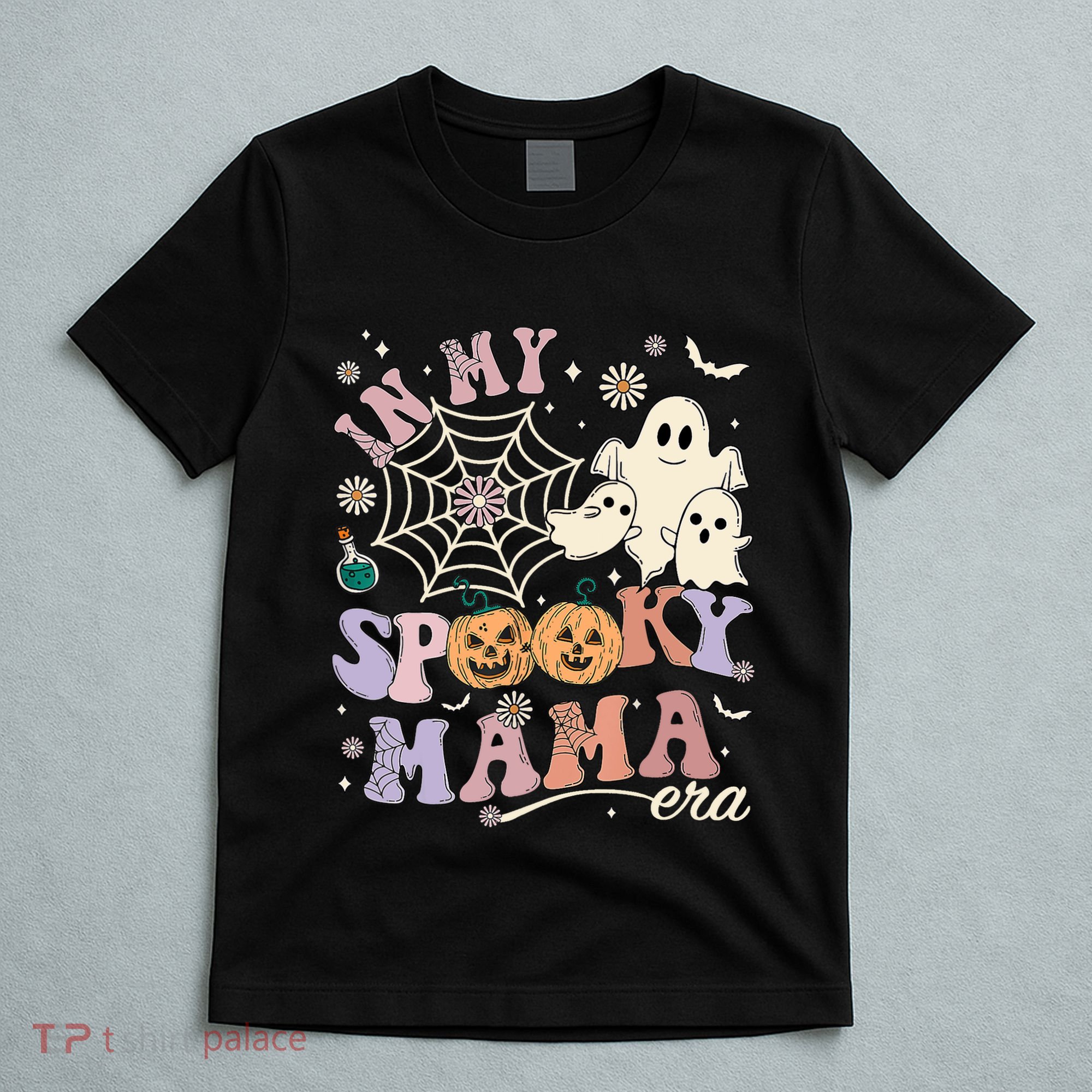 Groovy In My Spooky Mama Era Ghost Pumpkin Halloween Wo T-Shirt