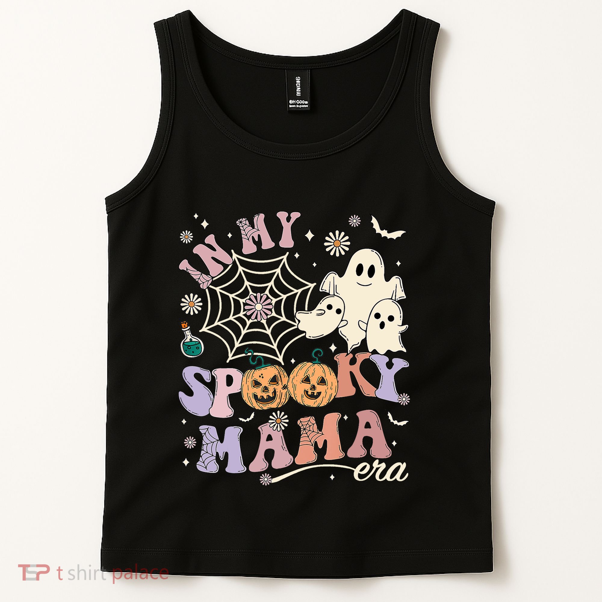 Groovy In My Spooky Mama Era Ghost Pumpkin Halloween Wo Tank Top