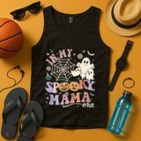 Groovy In My Spooky Mama Era Ghost Pumpkin Halloween Wo Tank Top thumb 4