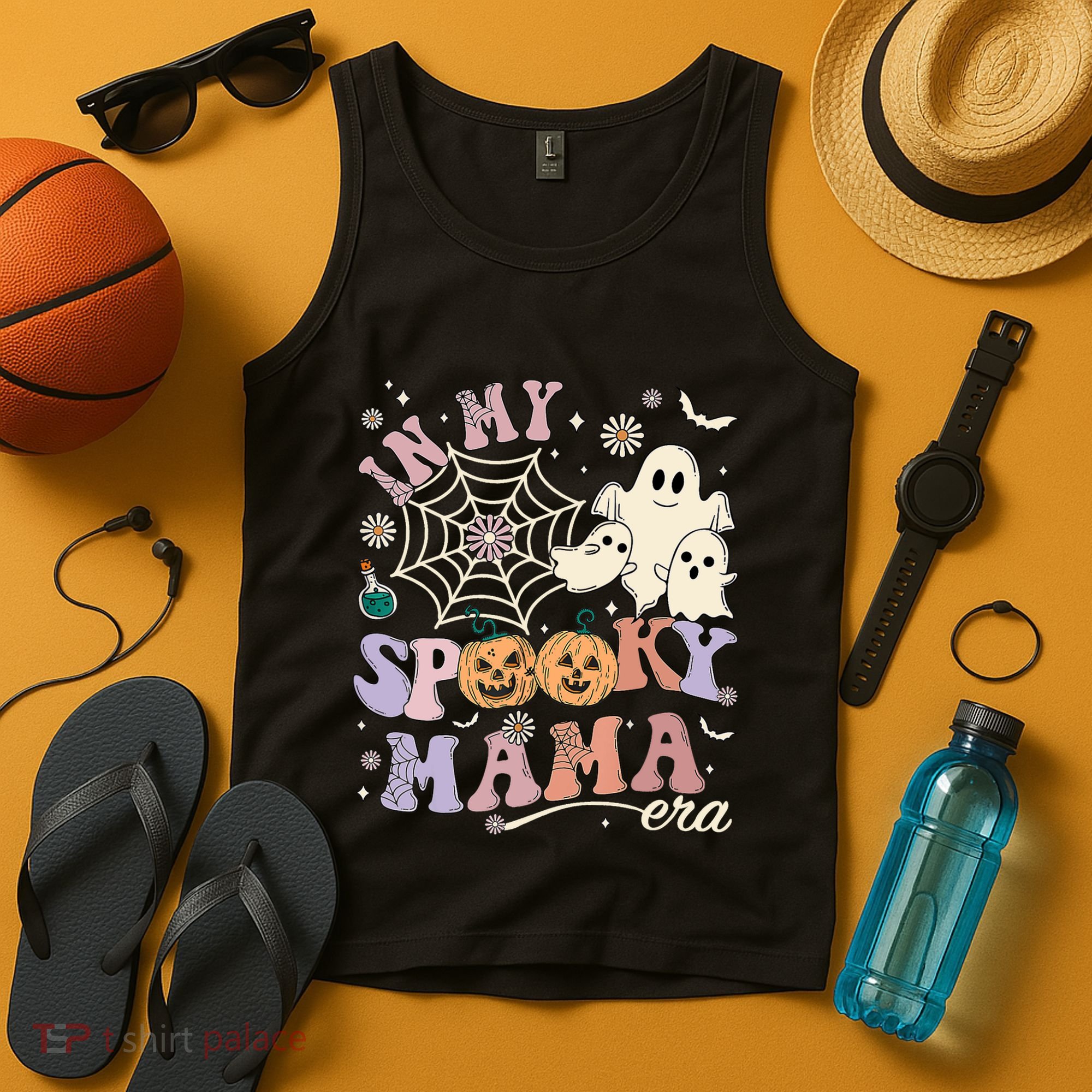 Groovy In My Spooky Mama Era Ghost Pumpkin Halloween Wo Tank Top