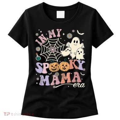 Groovy In My Spooky Mama Era Ghost Pumpkin Halloween Wo Women's T-Shirt
