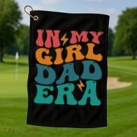 Groovy In My Girl Dad Era Golf Towel thumb 1