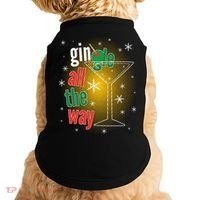 Gin all the way Jingle Funny Christmas Doggie Tank thumb 0