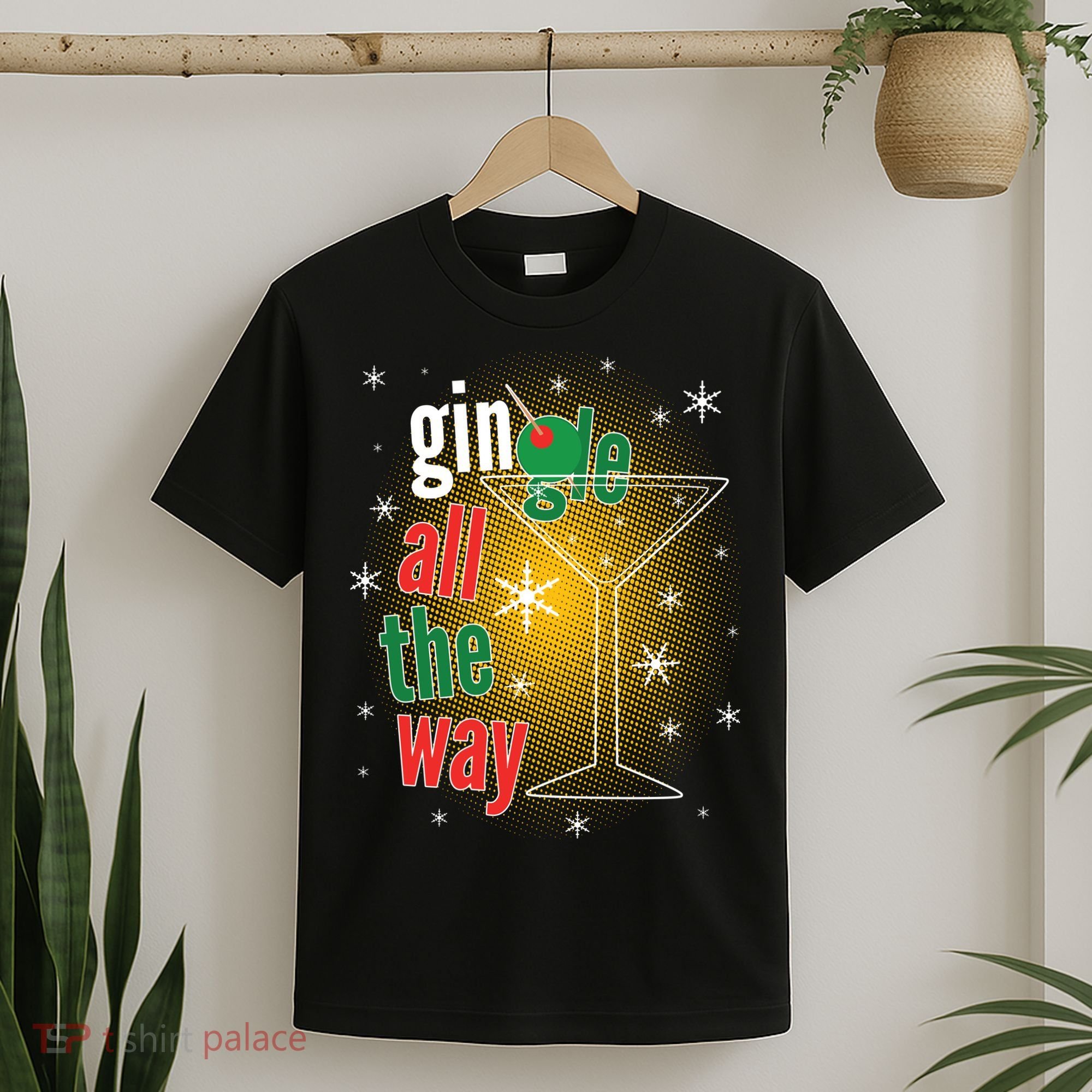 Gin all the way Jingle Funny Christmas T-Shirt