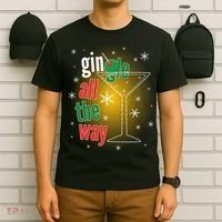 Gin all the way Jingle Funny Christmas T-Shirt thumb 6