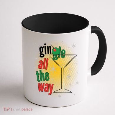 Gin all the way Jingle Funny Christmas Coffee Mug back