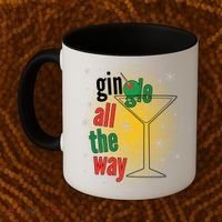 Gin all the way Jingle Funny Christmas Coffee Mug thumb 2