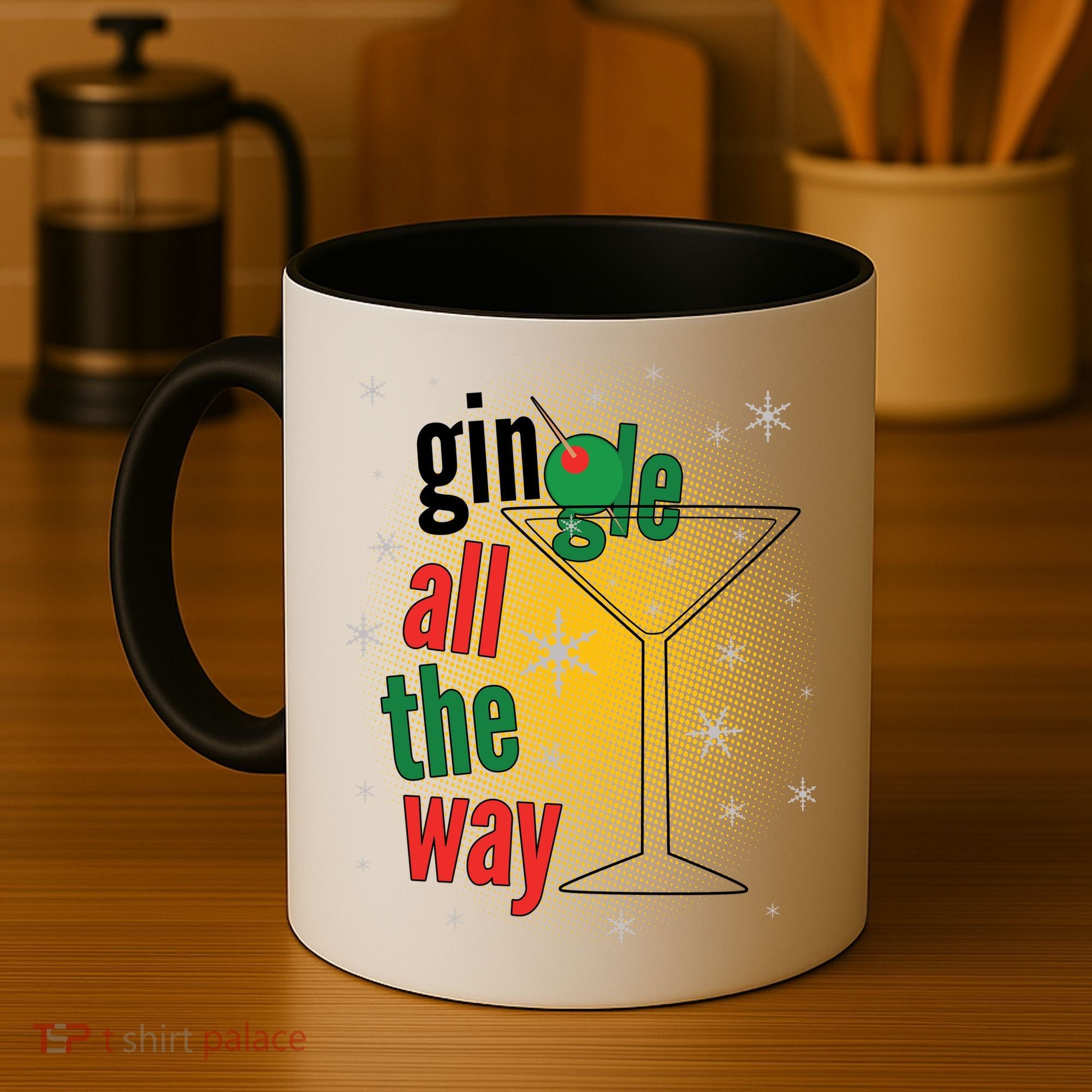 Gin all the way Jingle Funny Christmas Coffee Mug