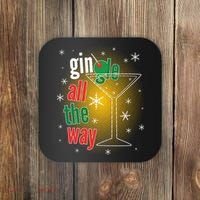 Gin all the way Jingle Funny Christmas Coaster thumb 0